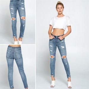 High rise skinny jeans